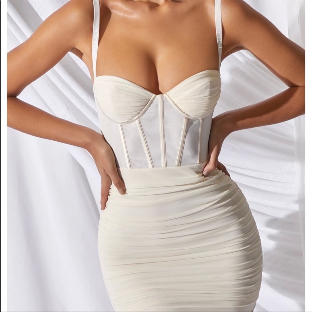 LIKE NEW MESH BODYCON CORSET MINI DRESS